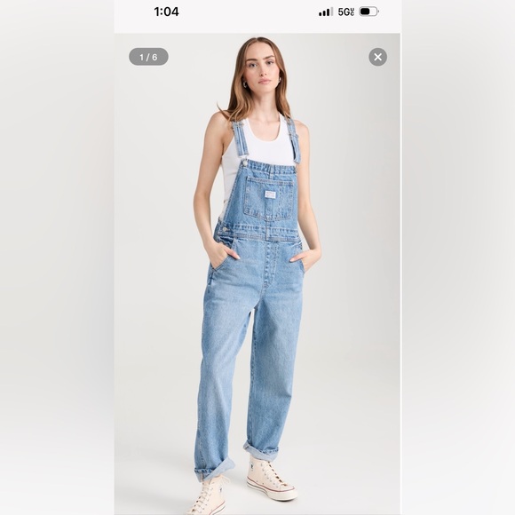 Levi’s vintage style denim overalls dungarees light denim shopbop XS - Picture 4 of 6
